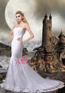 2020 Lace Mermaid Sweetheart Wedding Dress with Lace Up