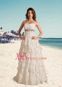 2020 Pretty Sweetheart A Line Wedding Gowns with Brush Train