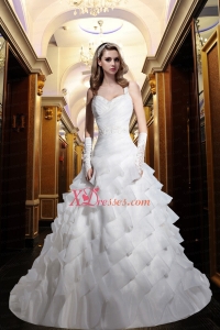 Elegant A Line Halter Beading Lace Wedding Dress with Zipper Up
