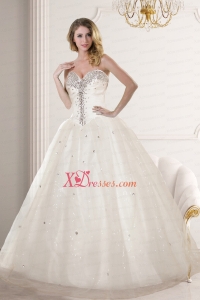 2020 Pretty Sweetheart Sleeveless Wedding Dresses with Beading