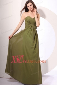 Chiffon Empire V-neck Lavender Floor-length Prom Dress with Ruche