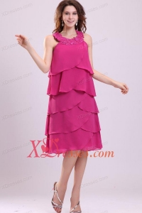 Empire Scoop Prom Dress with Embroidery and Ruffled Layers