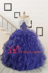 2021 Sweetheart Ruffles Purple Quinceanera Dresses with Wraps