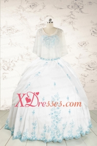 Appliques Pretty Quinceanera Dresses in White for 2021