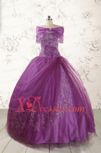 2021 Formal Sweetheart Appliques Purple Quinceanera Dresses