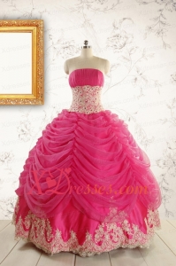 Luxurious Lace Appliques 2021 Quinceanera Gowns in Hot Pink
