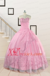 Pretty Baby Pink Quinceanera Dresses with Beading and Appliques for 2021
