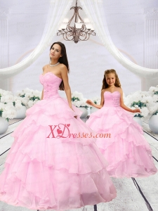 Popular Beading and Ruching Baby Pink Princesita Dress for 2021