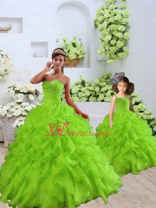 2021 Luxurious Beading and Ruffles Green Princesita Dress