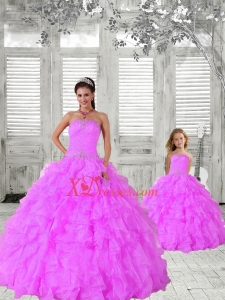 Fashionable Beading and Ruching Hot Pink Princesita Dress for 2021