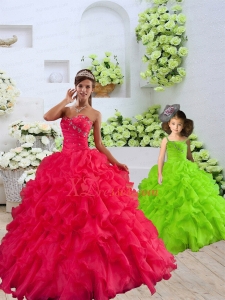 New Style Organza Coral Red Princesita Dress with Beading and Ruffles for 2021