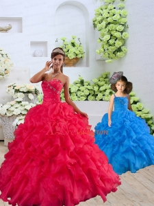 New Style Organza Coral Red Princesita Dress with Beading and Ruffles for 2021