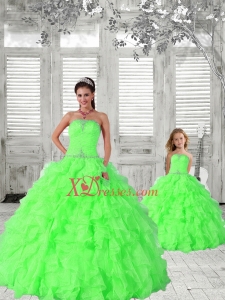 Popular Beading and Ruching Princesita Dress in Green for 2021