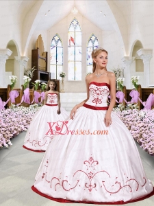 Pretty Embroidery White and Wine Red Princesita Dress for 2021