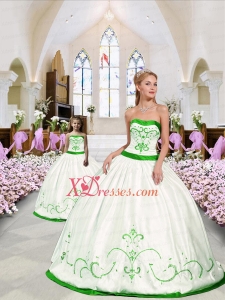 Unique Embroidery White and Spring Green Princesita Dress for 2021 Spring