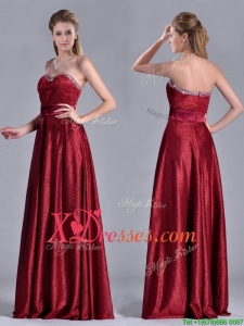 Classical Empire Sweetheart Wine Red Prom Dress with Beaded Top