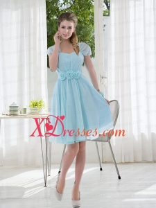 Hand Made Flowers Cap sleeves Prom Dress for 2021