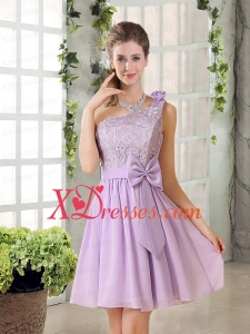 One Shoulder Lilac Prom Dress with Bowknot for 2021
