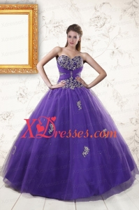 2021 New Arrival Purple Quinceanera Dresses with Appliques and Beading