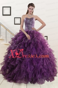 New Style Purple 2021 Quinceanera Dresses with Beading and Ruffles