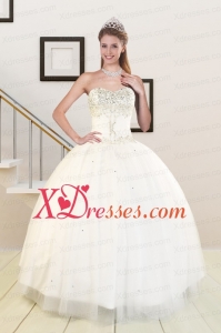 2021 Elegant Sweetheart Beading Quinceanera Dresses in White