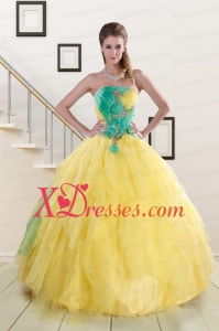 Couture Multi Color Quinceanera Dresses with Hand Made Flowers