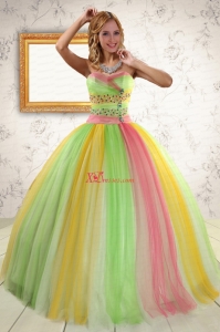 Custom Made Ball Gown Beading Sweet 16 Dresses in Multi Color