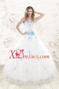 Designer White Ball Gown Quinceanera Dresses with Appliques and Beading