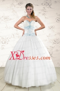 Designer White Quinceanera Dresses with Appliques and Beading