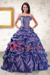 Designer Beading and Pick ups Purple Quinceanera Dresses with Brush Train