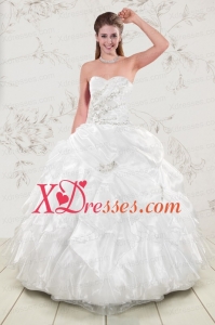 Fast Delivery Beading and Ruffles 2021 Quinceanera Dresses in White