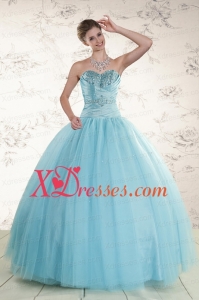 Vintage Beading 2021 Quinceanera Dress in Baby Blue