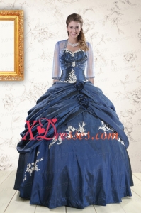 Vintage Sweetheart Navy Blue Quinceanera Dresses with Wraps