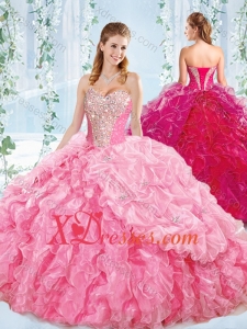 Lovely Selling Sweetheart Quinceanera Dress with Beaded Bodice and Ruffles