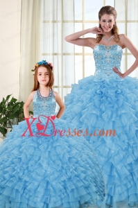 2021 Pretty Sweetheart Baby Blue Princesita Dresses with Beading