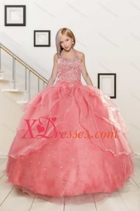 Exquisite Baby Pink Flower Girl Dress with Beading for 2021