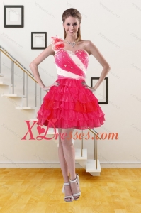 2021 New Style One Shoulder Prom Gown with Ruffled Layers and Hand Made Flower