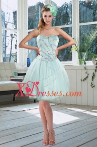 New Style Light Blue Sweetheart Short Prom Dresses with Beading