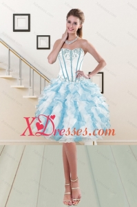 Unique Sweetheart Ruffles Prom Gown with Embroidery and Ruffles