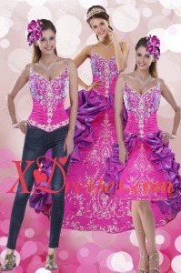 Beautiful Pick Ups and Embroidery Multi Color 2021 Quinceanera Dresses with Sweep Train
