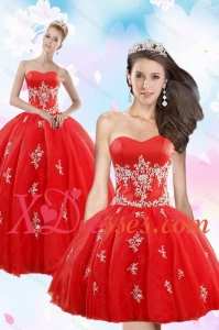 Perfect Red Quince Dresses with Appliques for 2021