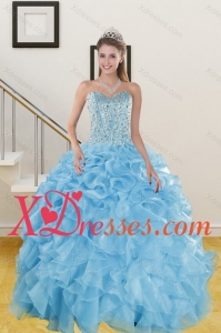 The Most Popular Ruffles and Beading Baby Blue Quince Dresses for 2021