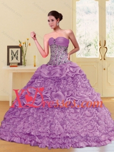 2021 Classical Lilac Sweetheart Quinceanera Dresses with Beading and Pick Ups