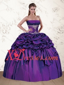Brand New Strapless Appliques and Pick Ups Purple Quince Dress for 2021