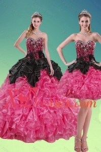 2021 Couture Beading and Ruffles Quince Dresses in Multi Color