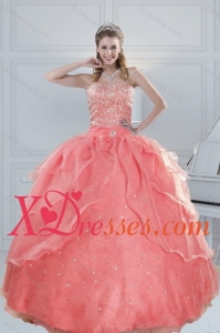 2021 Couture Watermelon Quinceanera Dresses with Beading