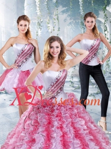 2021 Couture Multi Color Quinceanera Dress with Beading and Ruffles
