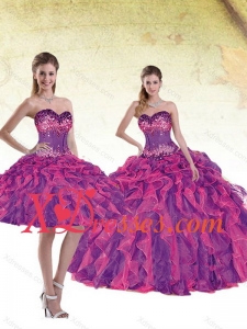 2021 Couture Multi Color Quinceanera Dresses with Beading and Ruffles
