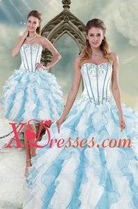 2021 Pretty Appliques and Ruffles Quince Dresses in Multi Color