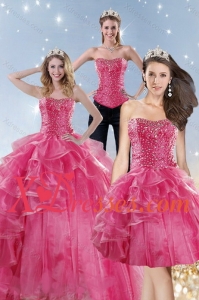 Wonderful Pink Custom Made Quinceanera Dresses with Beading and Ruffles for 2021